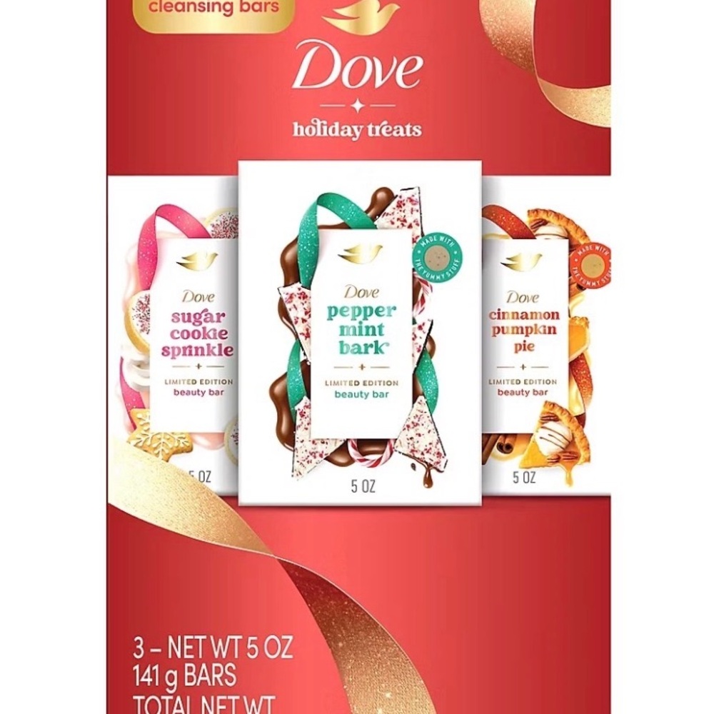 Dove Holiday Treats Beauty 3 Bars Set- NIB- Limited Holiday Edition